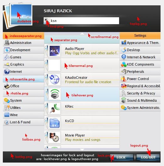 Screenshot of all the images used in KBFX Menu